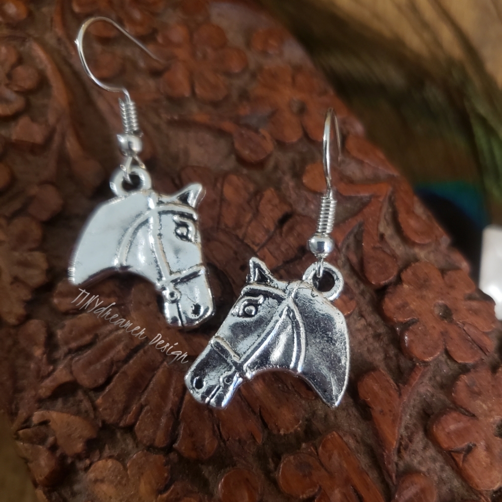 Horse earrings Silver Bridle Equestrian ~Equine~Cowboy~Cowgirl Jewelry Gift~4H